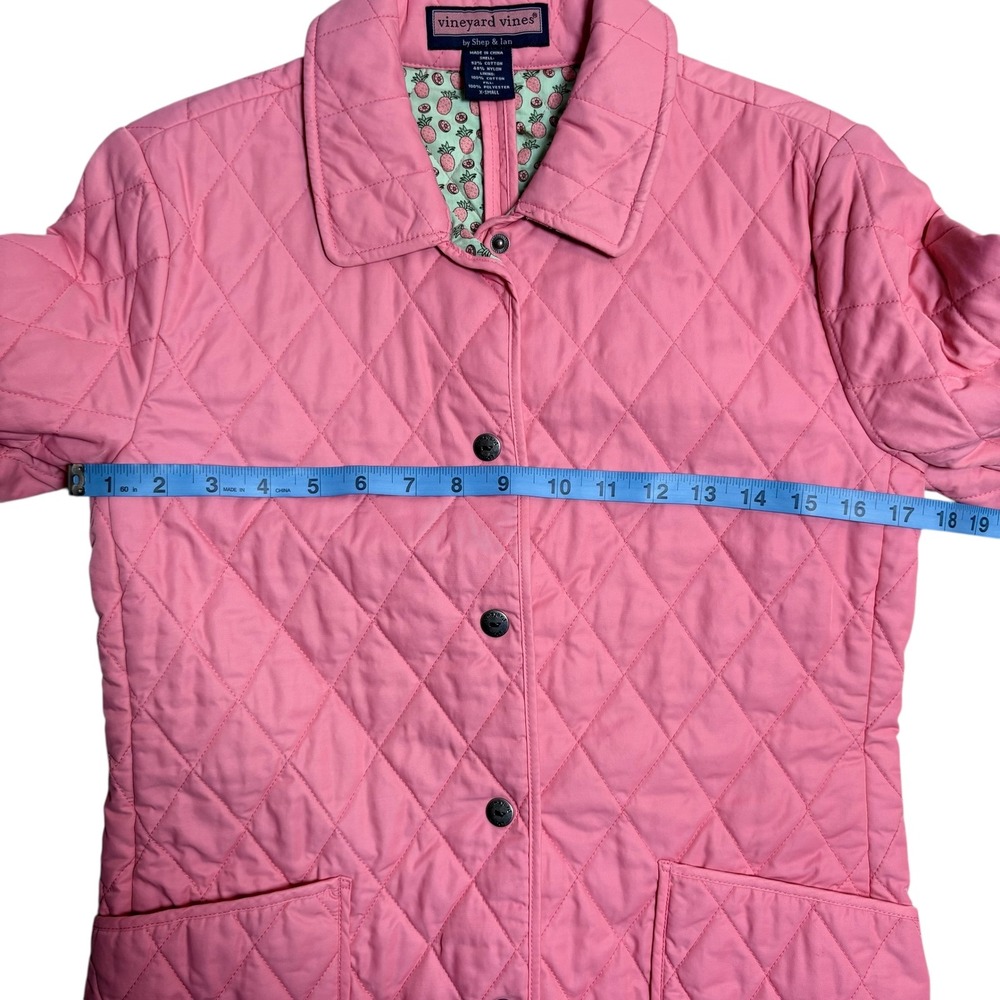 Vineyard‎ Vines Quilted Pink Jacket Pineapple Print Lining Women's XSmall - Picture 6 of 11